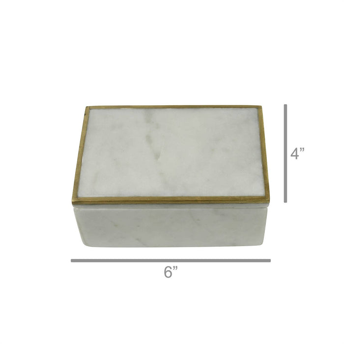 marble box with brass edge