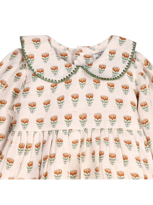 faire isle floral print baby dress and bloomer set