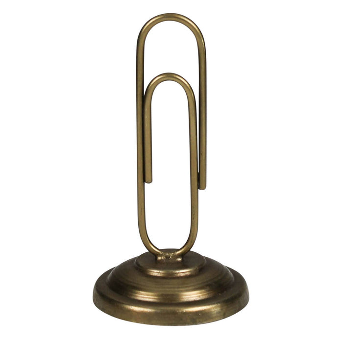 paperclip card holder, antique gold