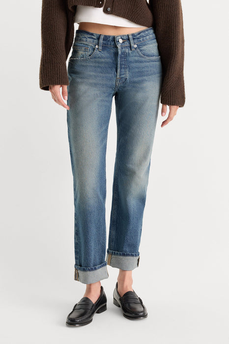 good american, vintage straight ankle jeans / indigo1282