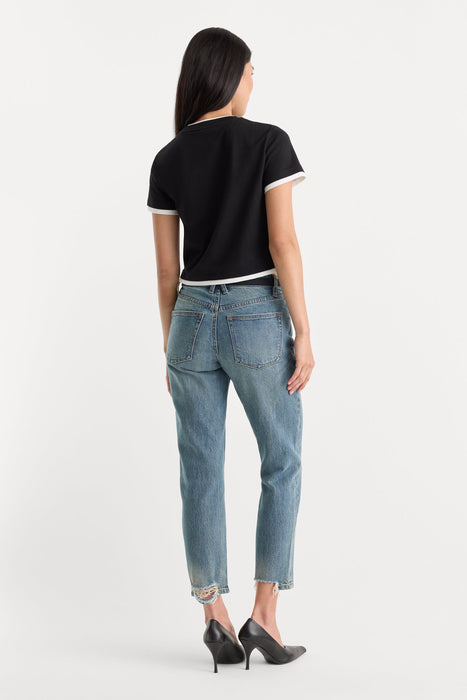 good american, vintage straight ankle jeans / oak