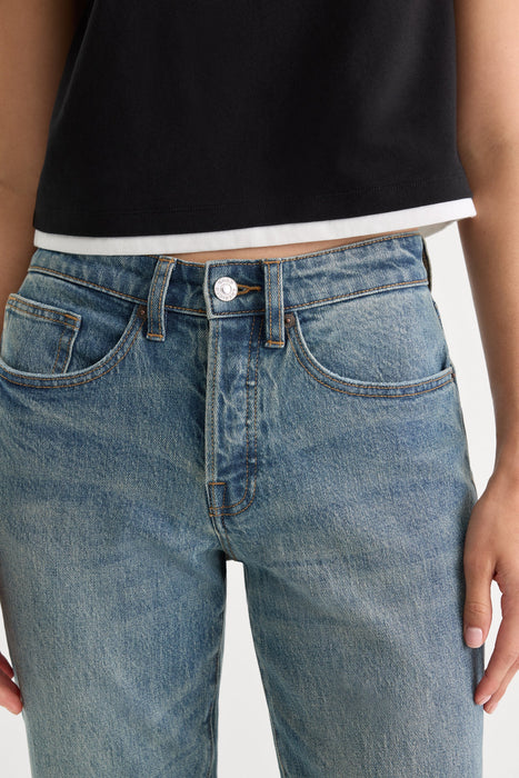 good american, vintage straight ankle jeans / oak