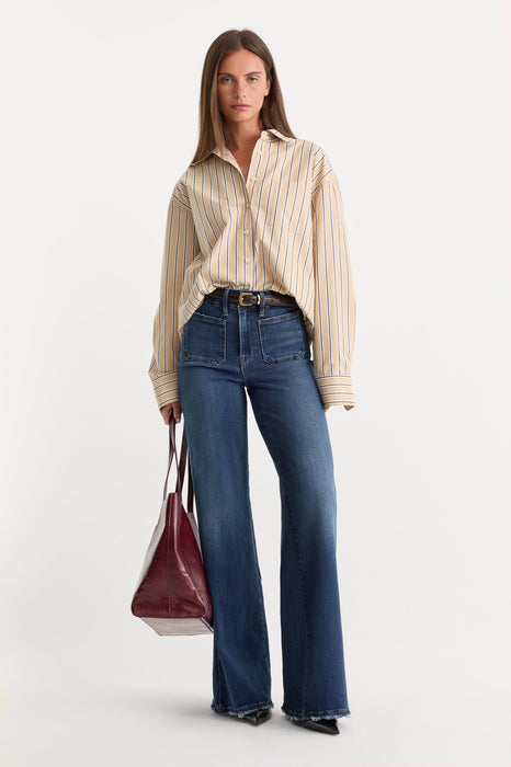 good american, good waist palazzo jean