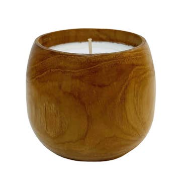 teakwood cup candle in palo santo + cedar