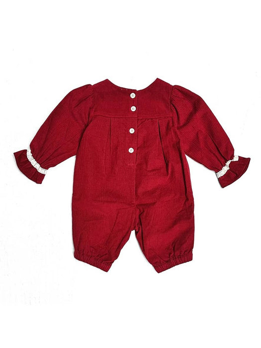 embroidered corduroy baby jumpsuit