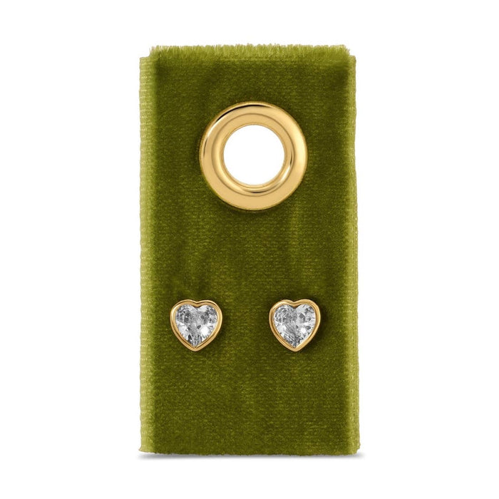 heart studs on velvet