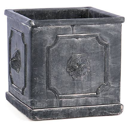 square cement planter large