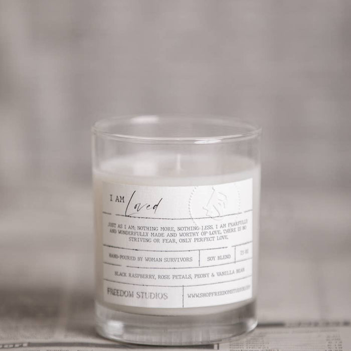 'i am loved' candle