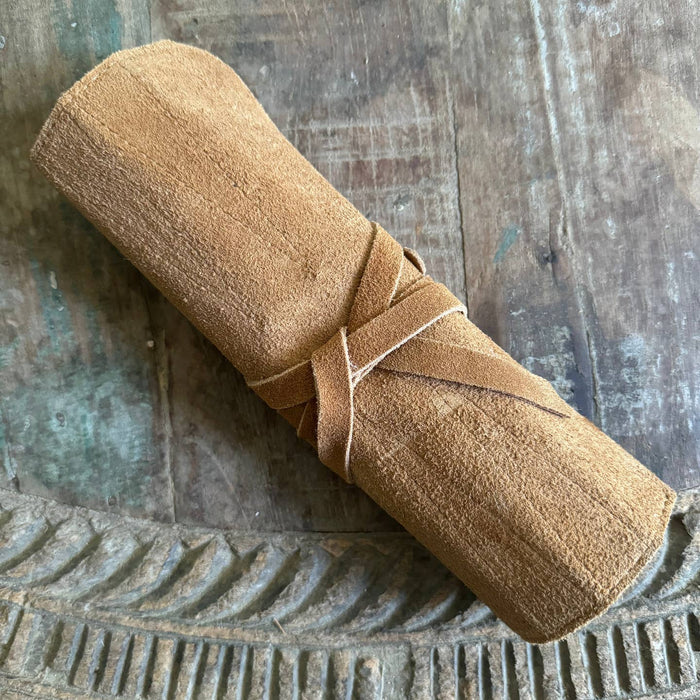 leather + suede backgamon set