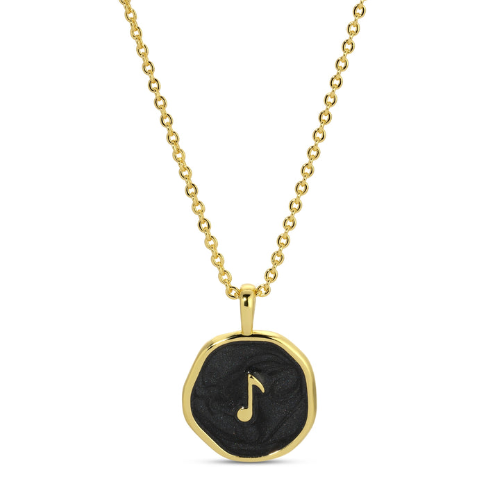 gold music note necklace