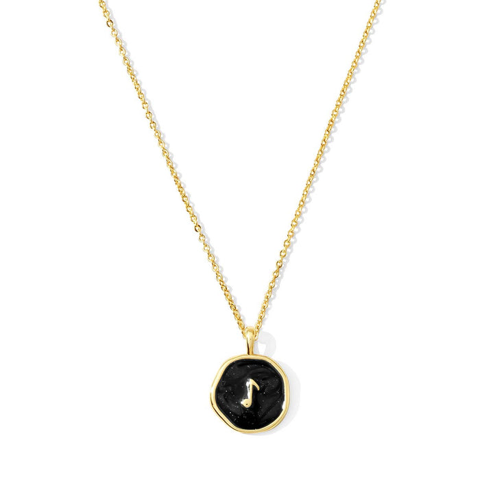gold music note necklace