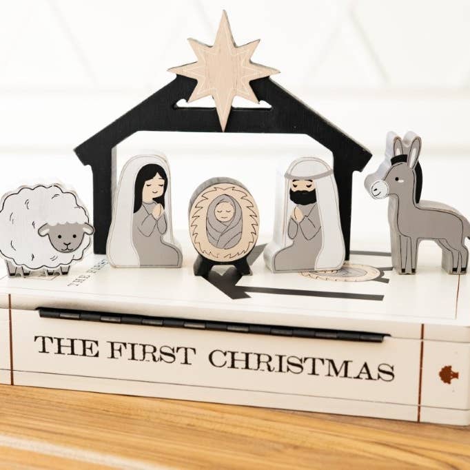 nativity first christmas woodland storybook gift set