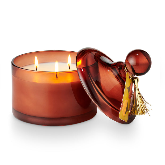 brandied pear lid glass candle