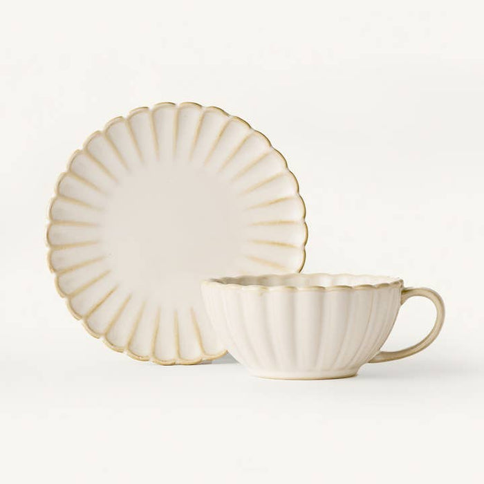 scalloped café set