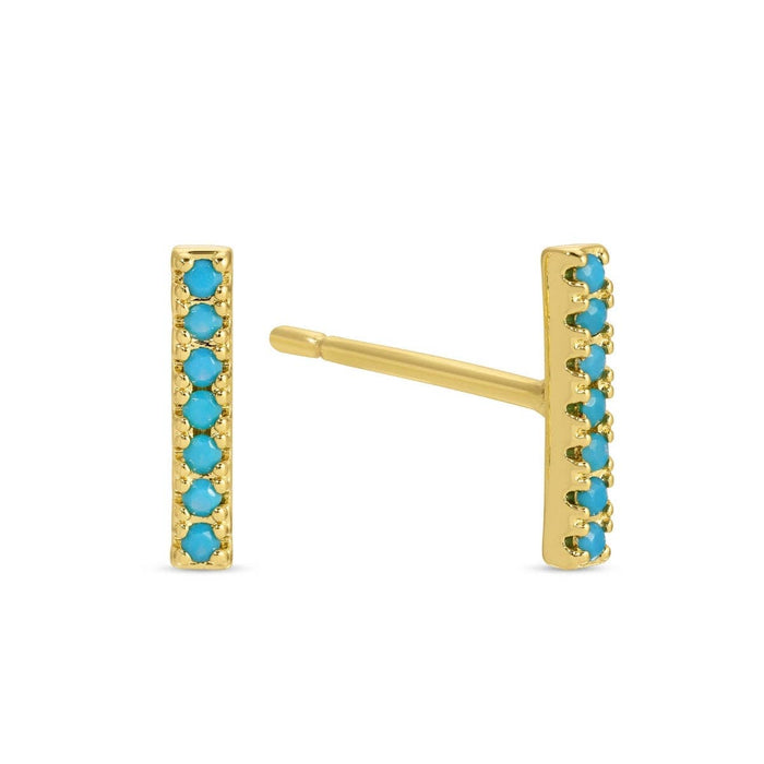 turquois pavè studs on velvet