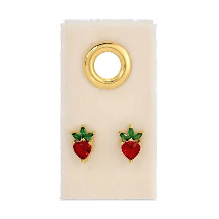 strawberry studs on velvet
