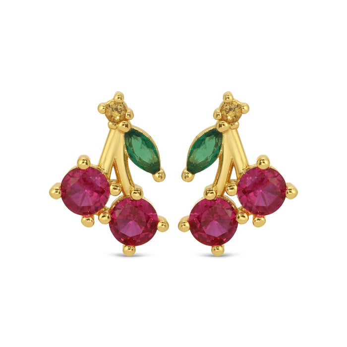 cherry studs on velvet