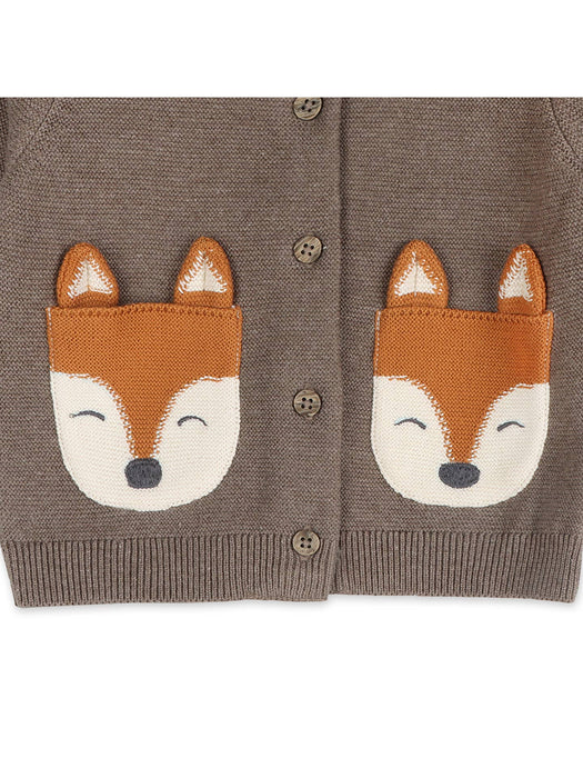 faire island fox pocket baby cardigan