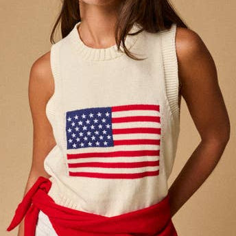 american flag sleeveless top