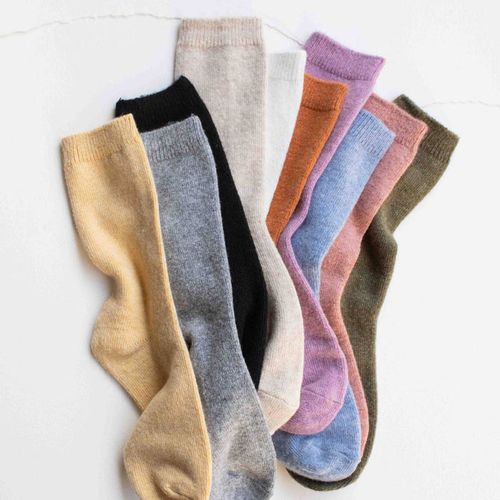 winter wool, cashmere blend sock, multiple colors