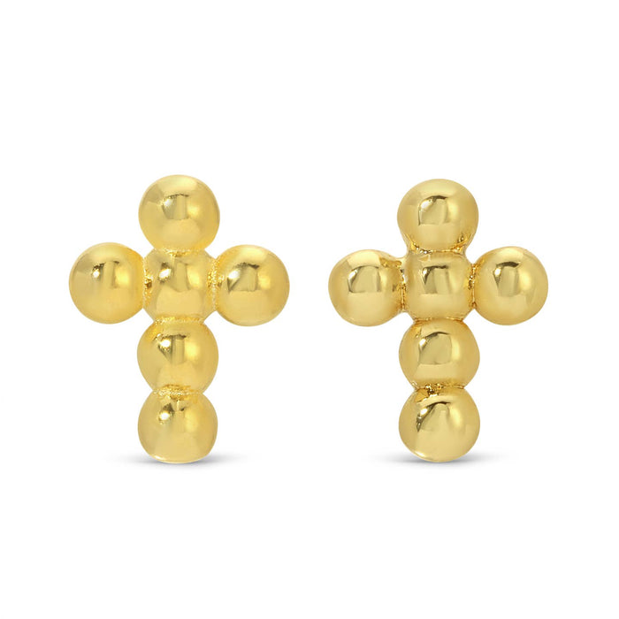 petit dot cross studs on velvet