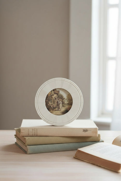 bone round photo frame