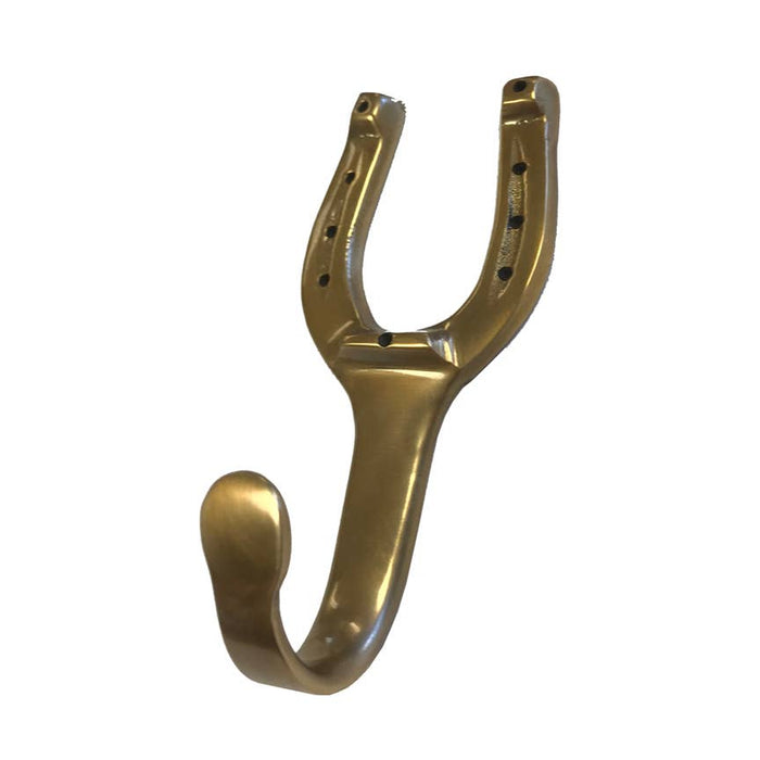antiqued brass horse shoe hook