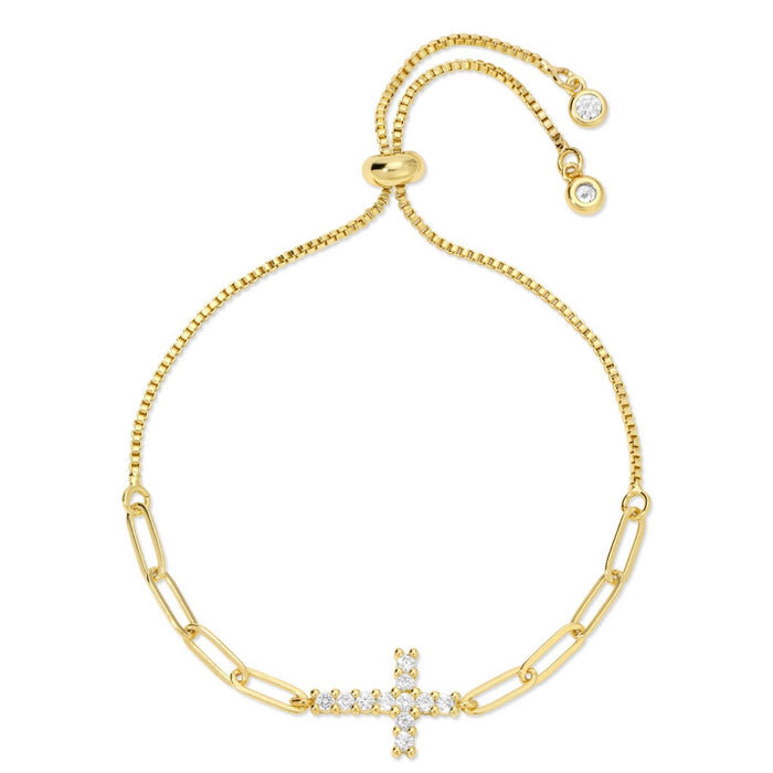 cz cross pulley bracelet