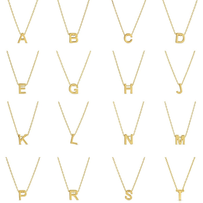 18k gold plated Initial pendant necklace