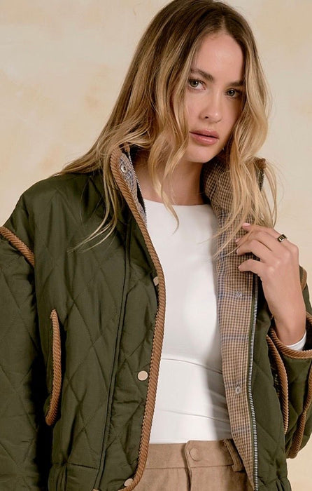 elan cord trimmed quilted jacket