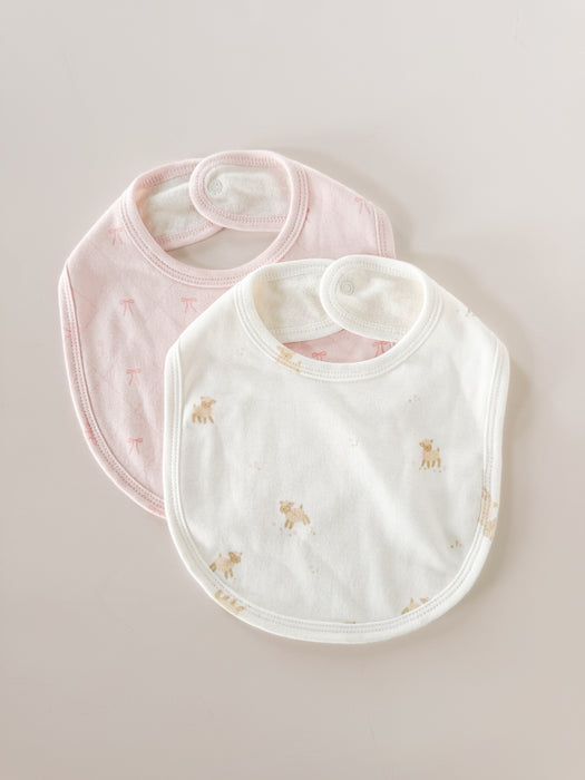 faire isle pink lamb layette set
