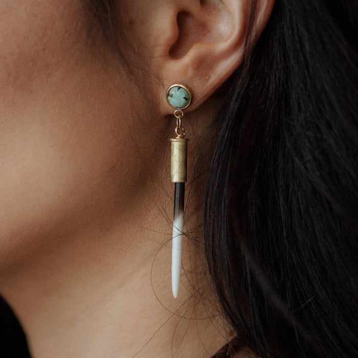 turquoise quill yellowstone hoops