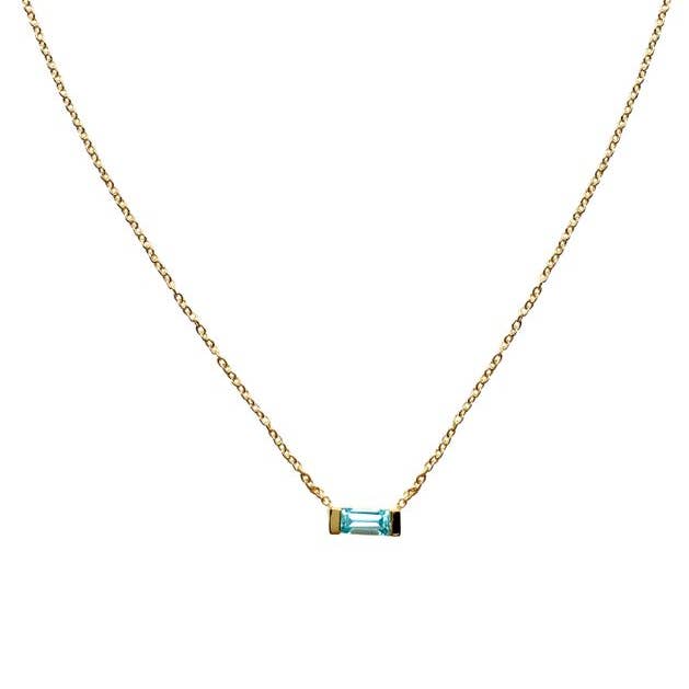 gold vermeil blue topaz necklace