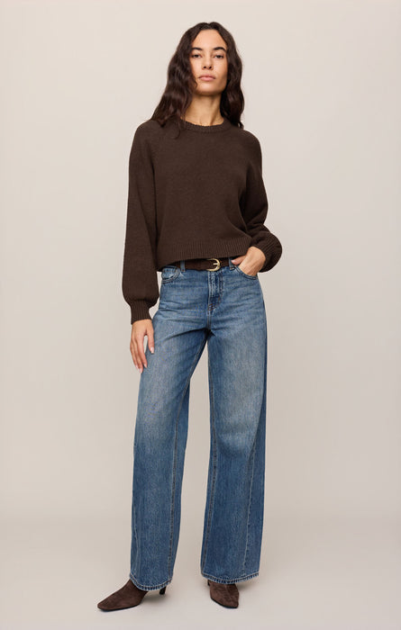 coming up sweater in dark chocolate brown