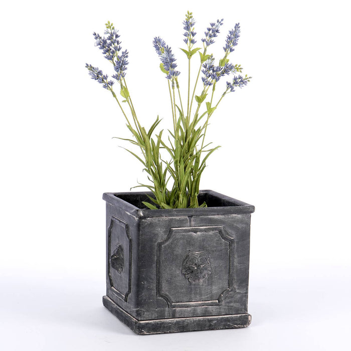square cement planter large