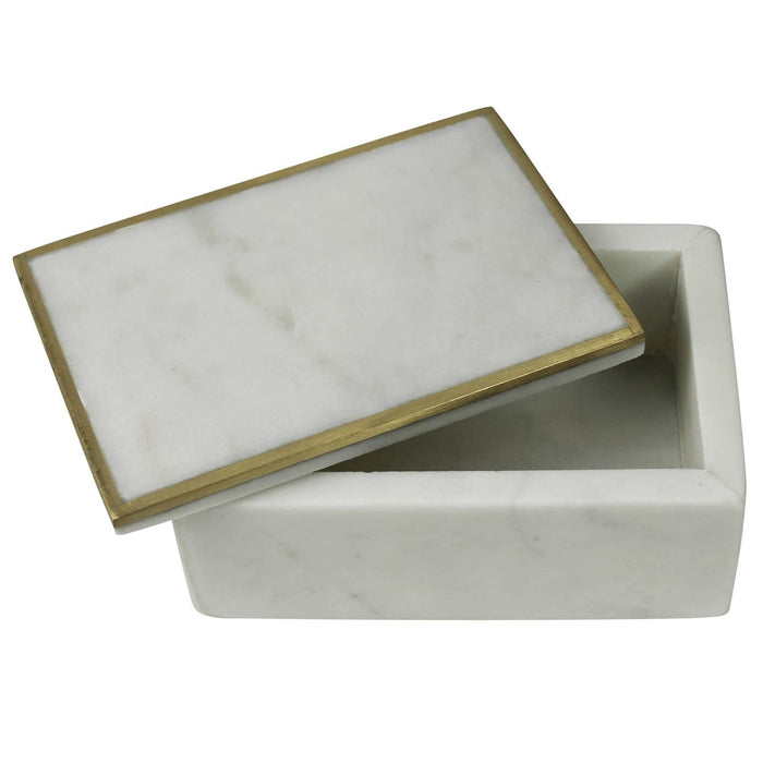 marble box with brass edge