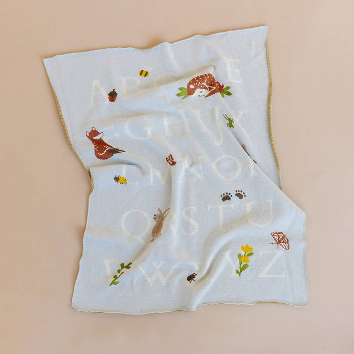 faire isle alphabet woodland animal baby blanket