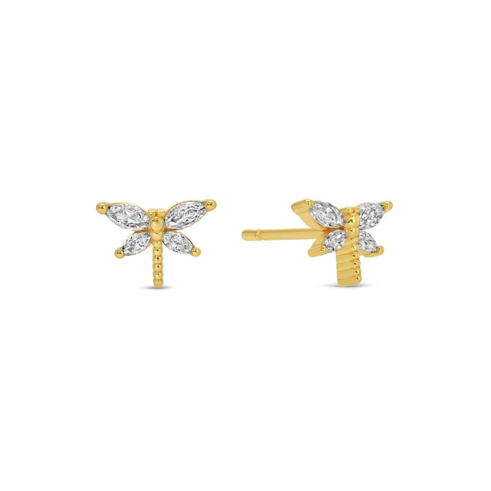 dragonfly studs on velvet