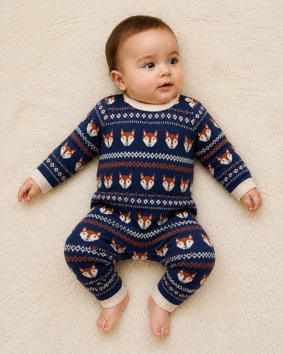 faire isle fox knit sweater jumper