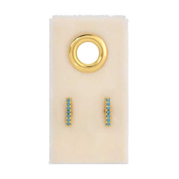 turquois pavè studs on velvet
