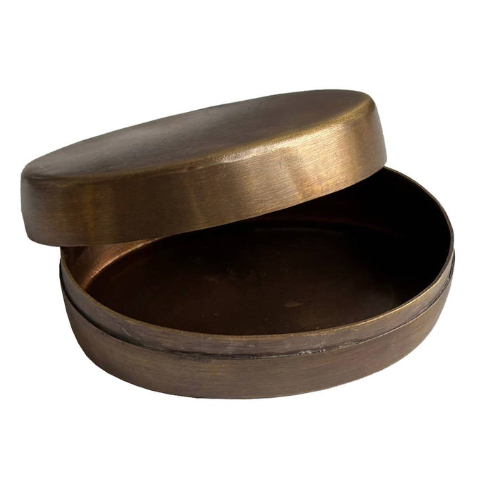 antiqued brass horse pill box