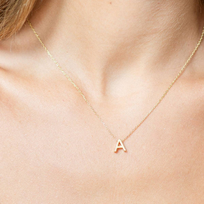 18k gold plated Initial pendant necklace
