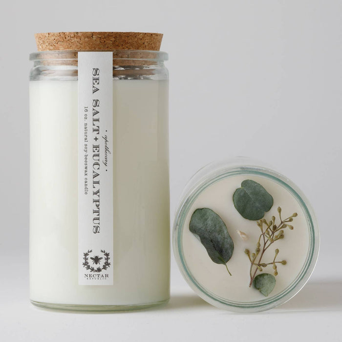 sea salt + eucalyptus apothecary candle