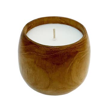 teakwood cup candle in tobacco + cedar