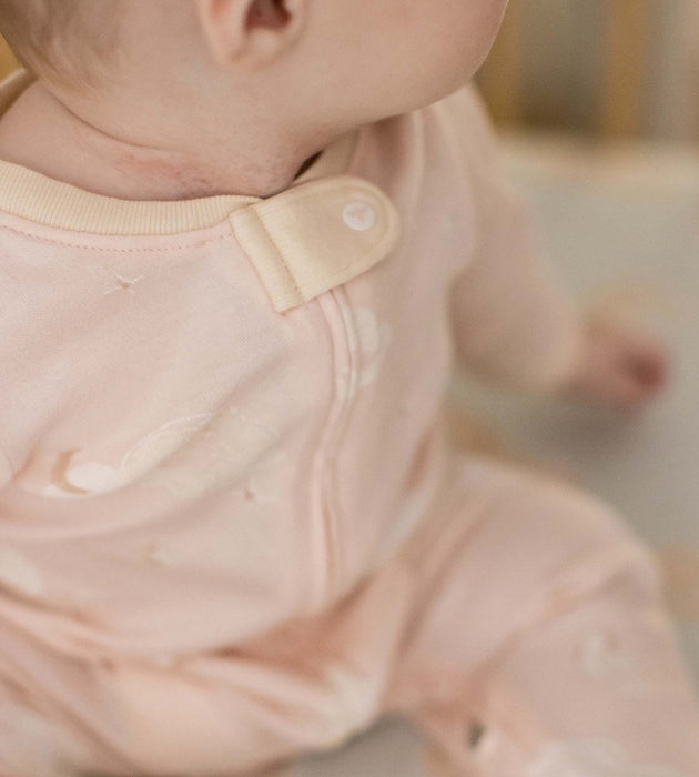 night sky baby onesie pink