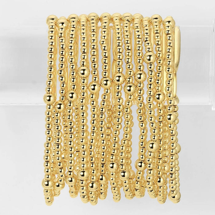 gold beaded stretch bracelet