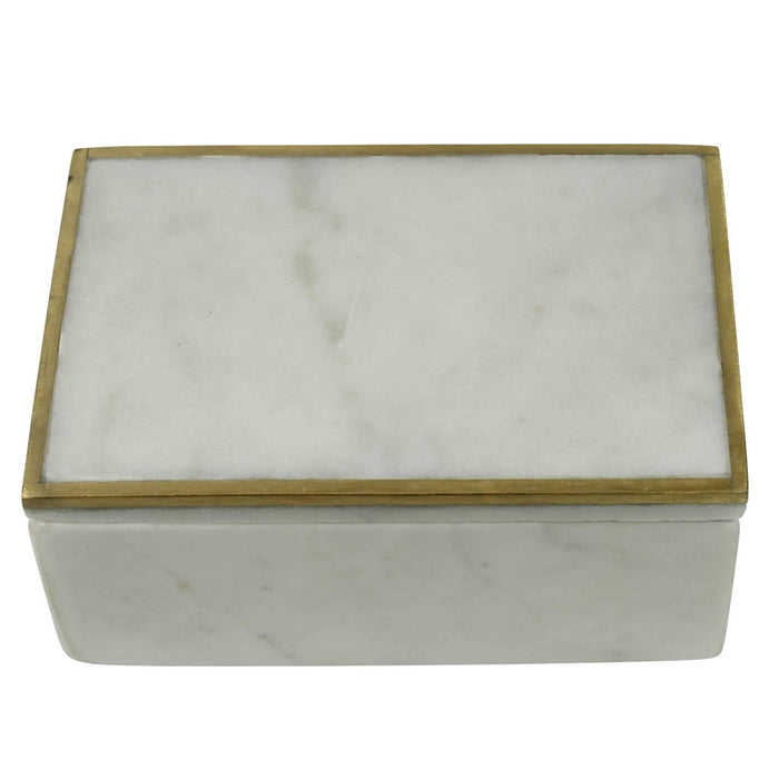marble box with brass edge