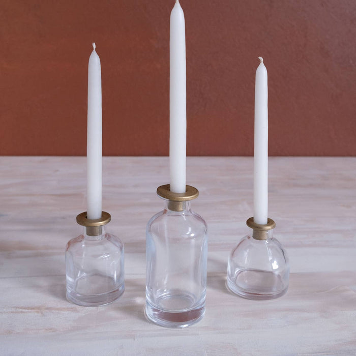 skinny taper glass candleholder