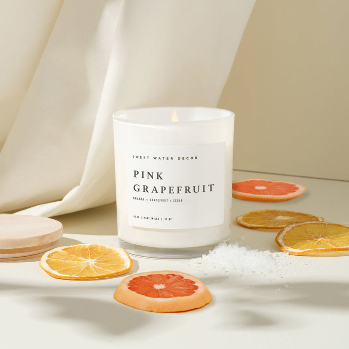 pink grapefruit soy candle