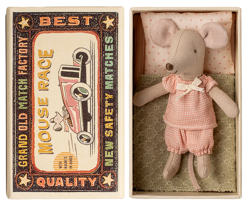 maileg little sister mouse in matchbox